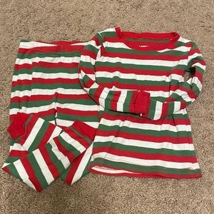 3T 2 Piece Pajama Set - Red White Green Stripes - Christmas!